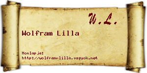 Wolfram Lilla névjegykártya